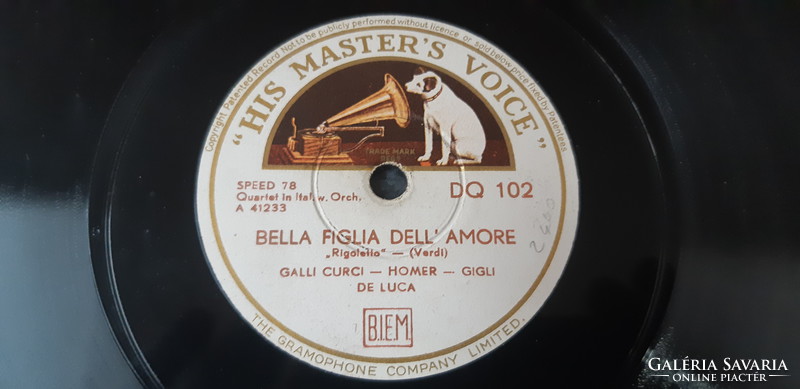 Gigli - galli curci opera arias shellac gramophone record 78 rpm