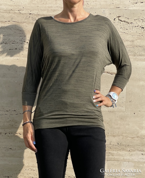 Amisu olive green highlighted casual top