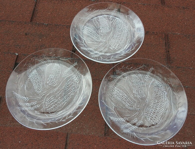 Set of 3 glass bowls with a corn pattern