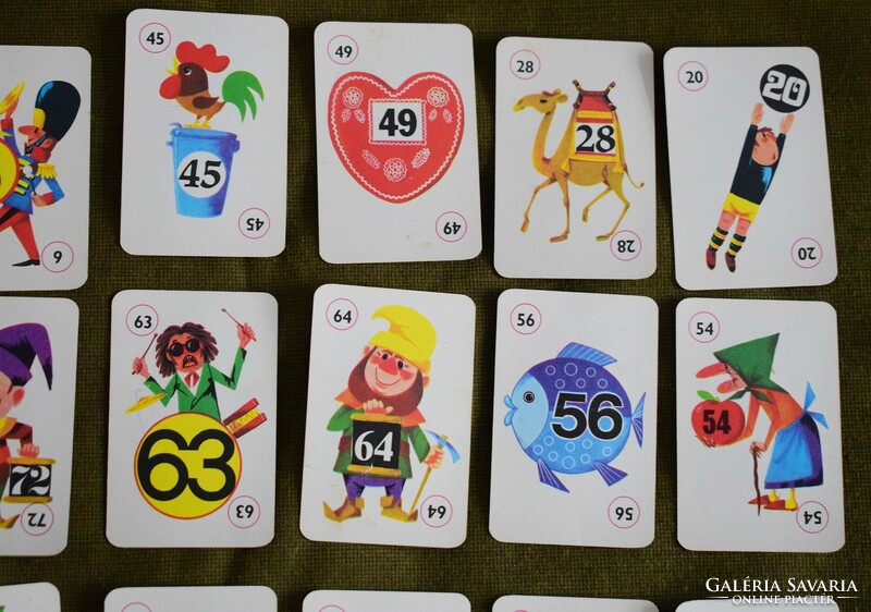 Régi játékkártya szám szok szómolós 34db. kártya