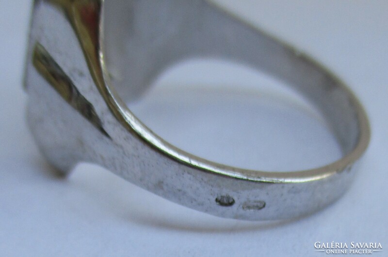 Szép kézműves ezüst férfi pecsétgyűrű