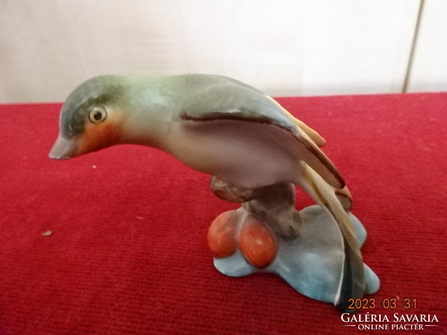 Herend porcelain figurine, hand-painted bird, height 7.5 cm. Jokai.
