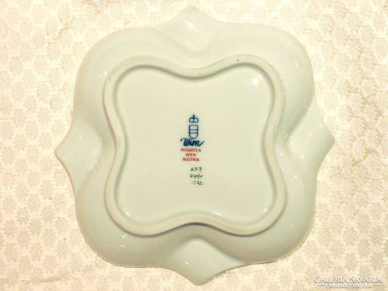 Antik Augarten bécsi porcelán tálka tál 15x14,5cm hibátlan Herendi