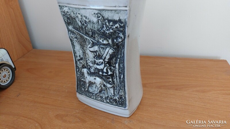 (K) Marchi brescia ceramic flask with a hunting scene