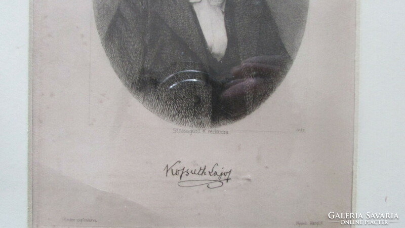 Etching by Lajos Kossuth, Károly Strassgürtl, 1889