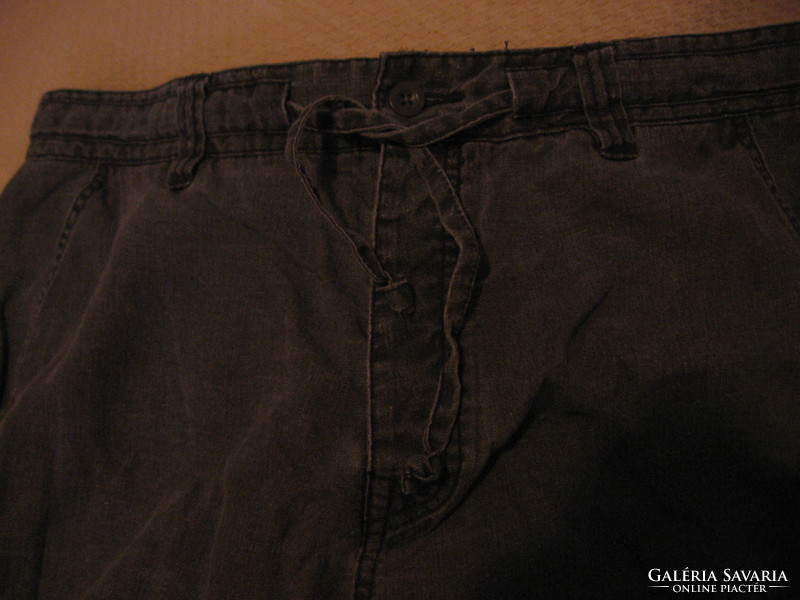 Big gray linen women's pants next