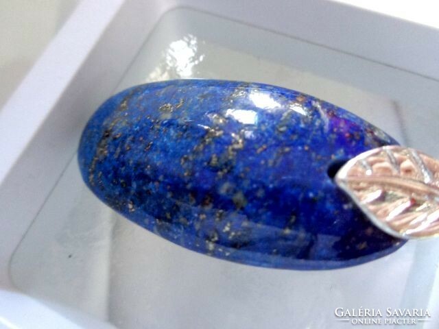Lapis lazuli large oval pendant and chain