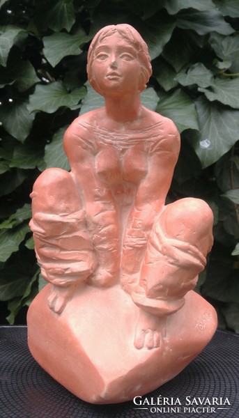 Terracotta nude statue of Tóth