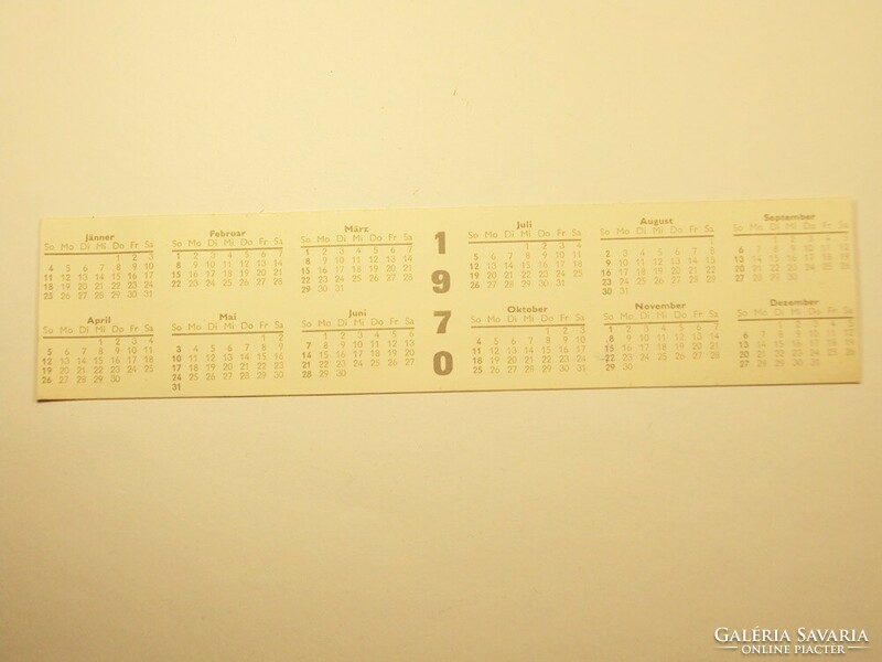 Old retro calendar bookmark from 1970-1971