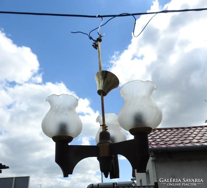 Deer wood chandelier flower cup with glass shades