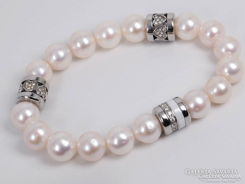 Bering pearl bracelet silver-plated bestfriend charm. New