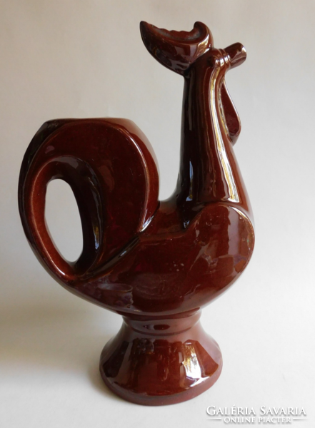 Vintage Bulgarian ceramic rooster spout 27.5 Cm