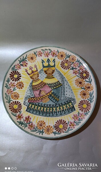 Also for Mother's Day, a beautiful ceramic wall bowl decorated with an intimate scene, marked