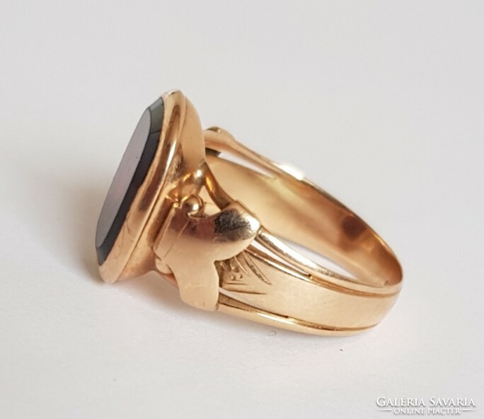 14K gold women's stone ring