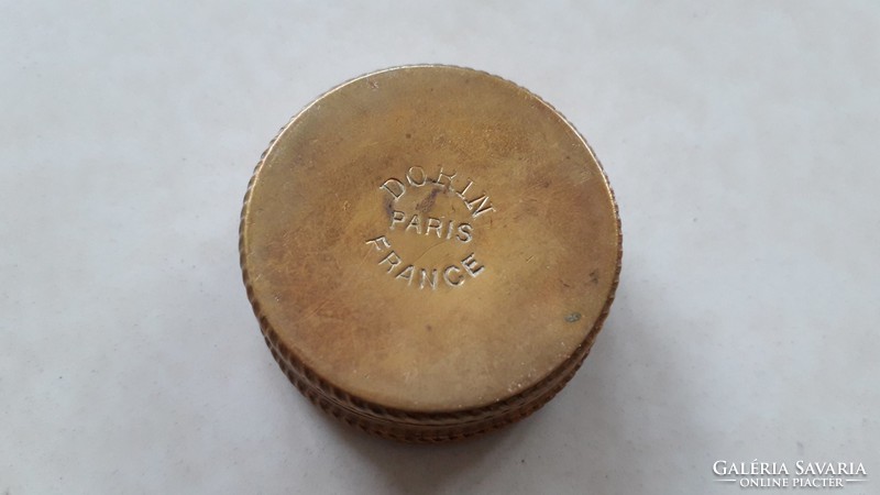 Old dorin paris copper french powder container in vintage powder box