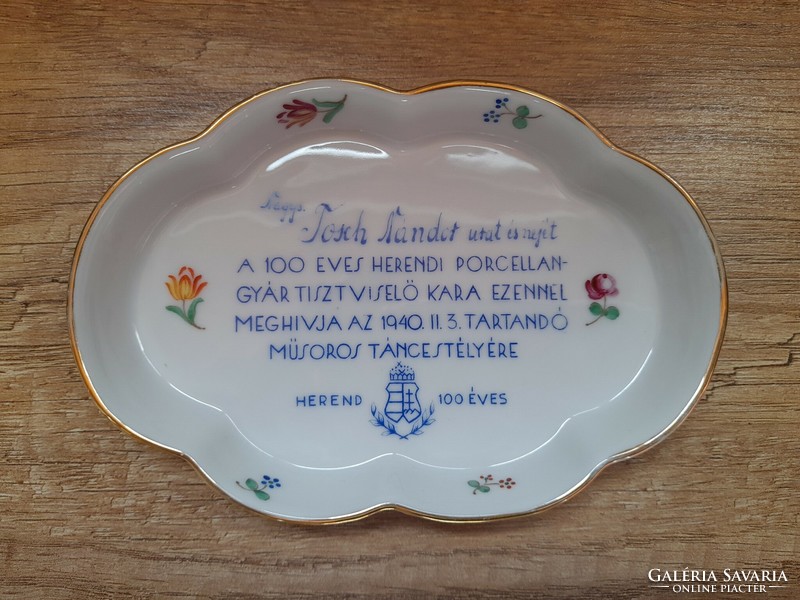 Antik Herendi porcelán meghívó