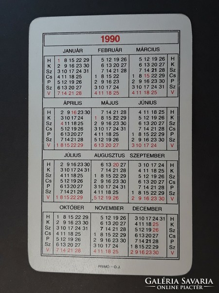 Old card calendar with inscription 1990 model - retro calendar