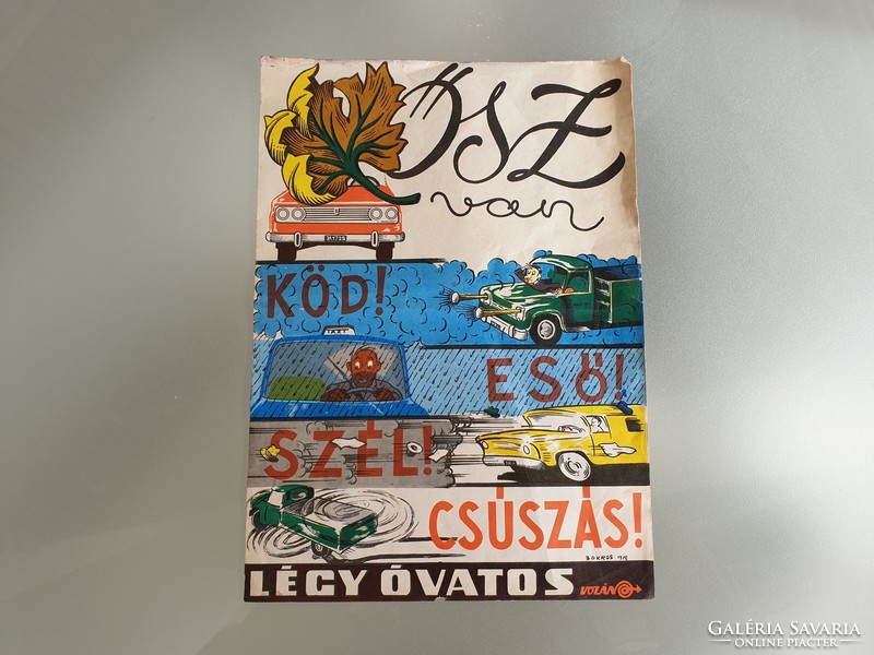 Régi retro Volán közlekedési plakát villamosplakát autóbusz plakát reklám