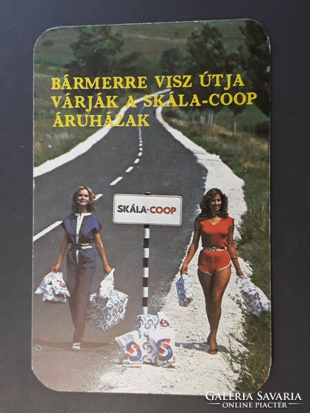 Old card calendar 1982 - wherever your journey takes you is waiting for you with the inscription skála-coop stores - retro calendar