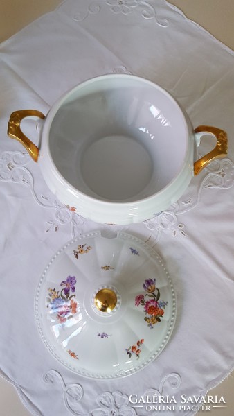 Beautiful floral, beaded, gilded j.Seltmann soup bowl