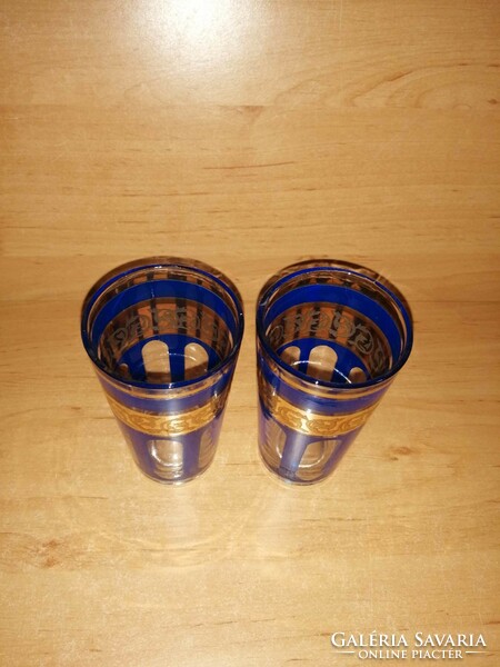 Kék arany díszítésű üveg pohár párban (0-3)