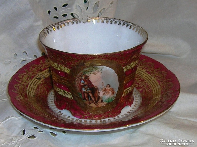 Antique porcelain teacup + saucer pl s london