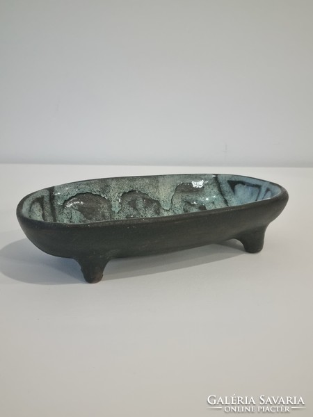 Ágnes Borsódy industrial art ceramic bowl with small legs