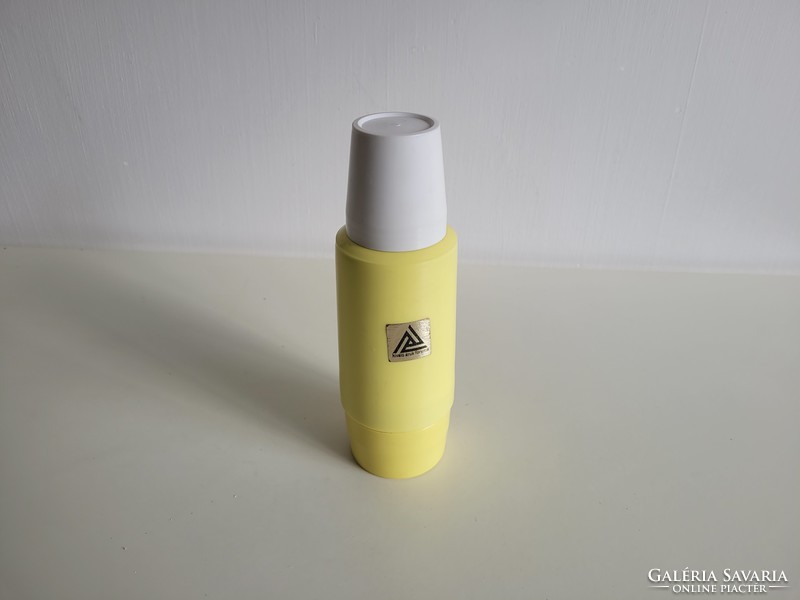 Retro old lemon yellow glass thermos with excellent goods forum