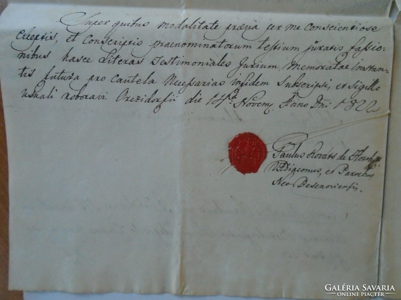 Za434.5 Old document - Orczyfalva (between two and half and Vinga) Barbara Bruner - Újbesenyő 1822 divorce case