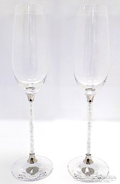 Champagne glass set decorated with Swarovski crystals (bi46240)