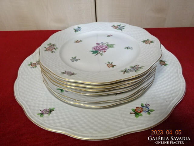 Herendi porcelán, Eton mintás süteményes készlet.nagy tányér 28 cm kis tányér 18.8 cm  Jókai.