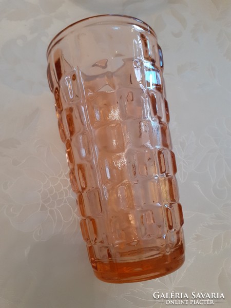 Retro glass vase old pink vase