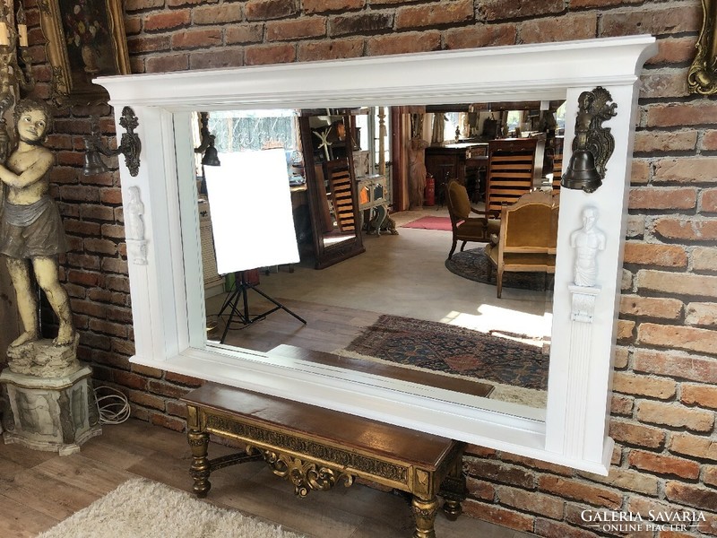Vintage large mirror with lamp!