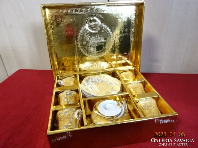 Royal German porcelain coffee set in its original box, unopened. Jokai.