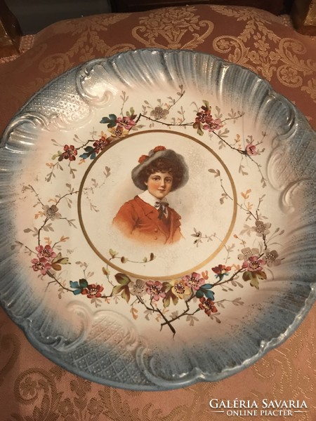 Ludwig Wessel 1897  Bonn-Poppelsdorf  fajance tányér előkelő hölgy képével