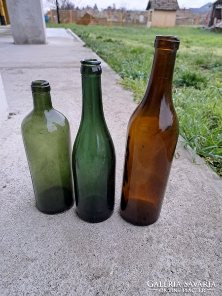 Middle stock beer bottle from Budapest, far left bottles of bitter water from Igmánd