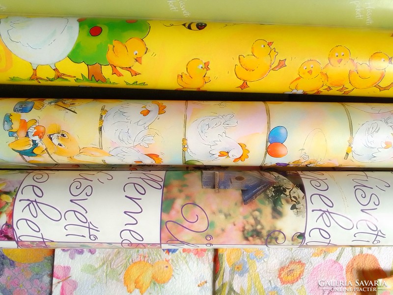 Easter chick bunny flower pattern gift wrapping paper