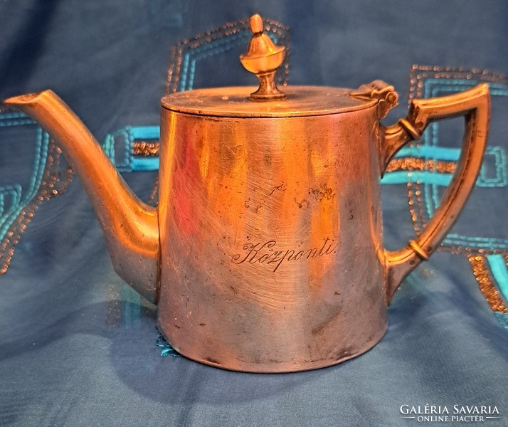 Antique silver-plated jug, spout (m3608)