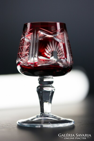 Glass, base, short drink glass, burgundy, 4 pieces