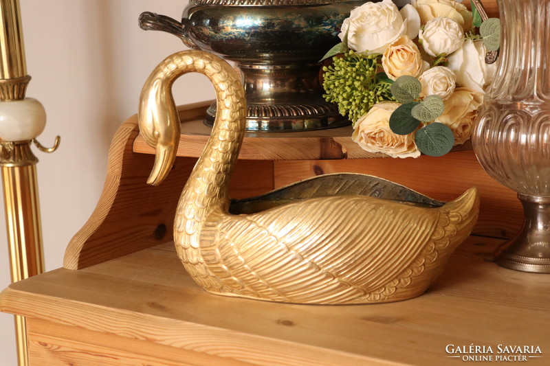 Copper swan bowl, centerpiece
