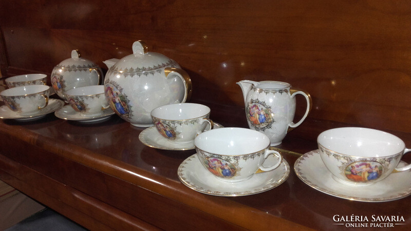 Drasche luster-glazed large cup 6-person antique tea set - art&decoration