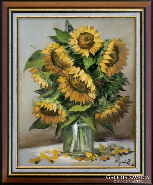 Zoltán Rajczi: Summer bouquet - with frame 62x52 cm - artwork: 50x40 cm - 189/463