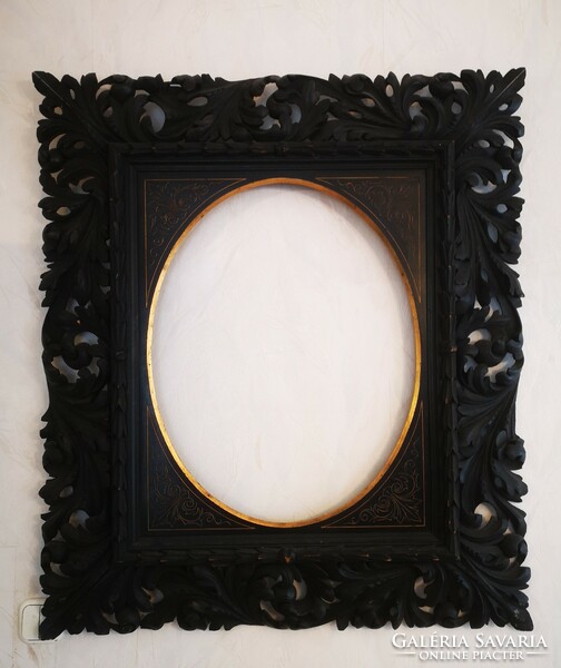 Antique Florentine painting, mirror frame baroque rococo from the 1800s oval, but can also be rectangular.