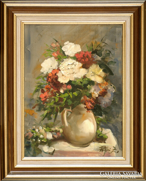 Zoltán Rajczi: Summer bouquet - with frame 52x42 cm - artwork: 40x30 cm - 1610/452