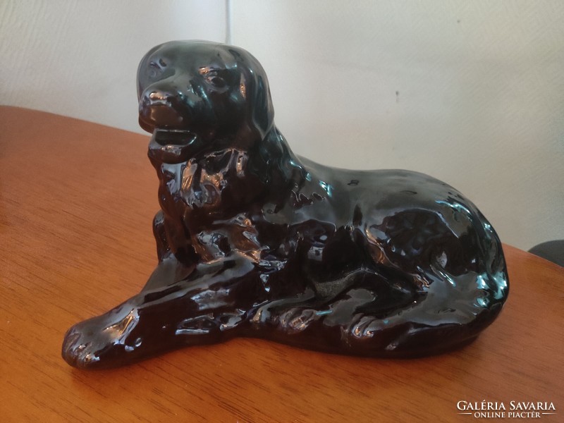 Glazed black ceramic dog - 28*17*13cm