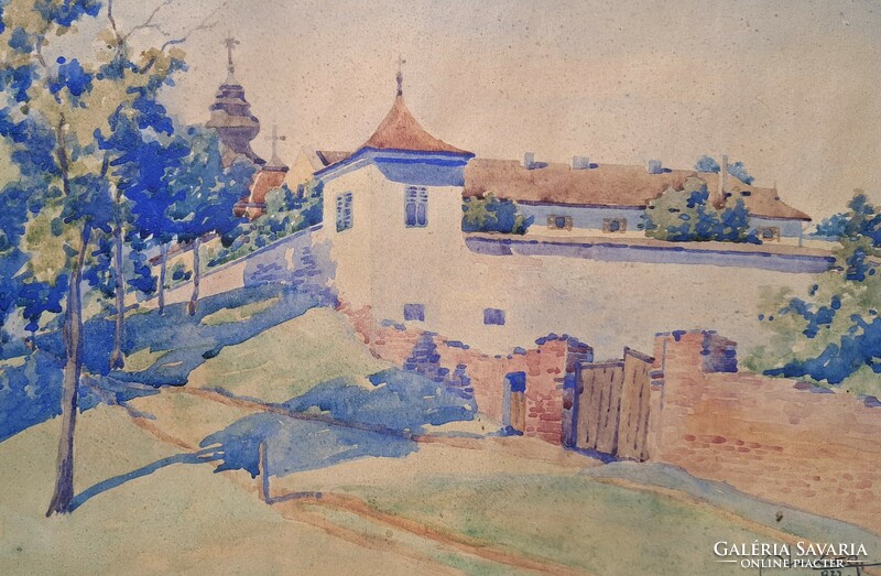 Besnyői kolostor - Lakits György akvarell 1932-ből - Gödöllő, Máriabesnyő