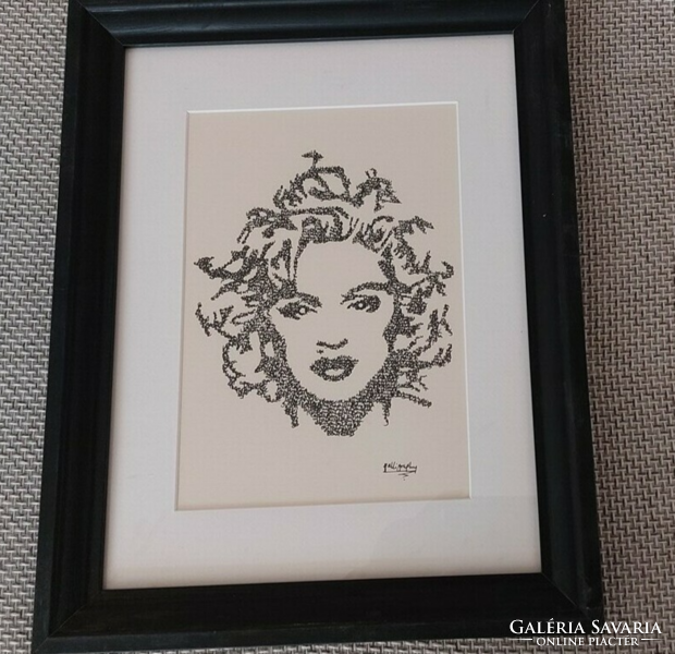 (K) Fahad Aliyu tus kép 37x48 cm kerettel. Madonna