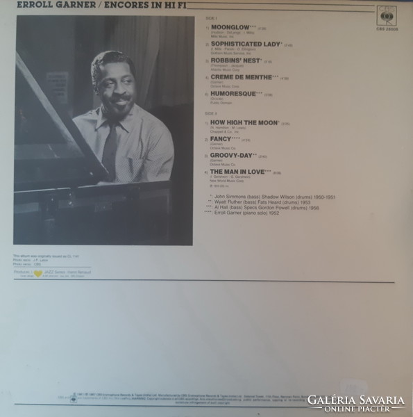 Erroll garner: encors in hi fi jazz lp vinyl record vinyl
