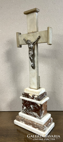 Marble cross, crucifix, crucified Jesus