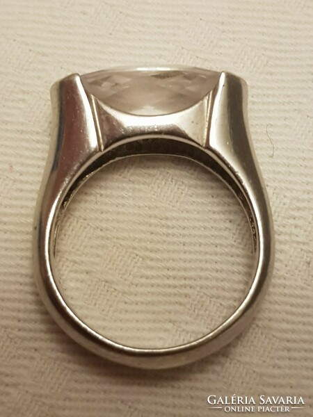 Ezüst Tchibo gyűrű, 925 finomságú fehér cirkóniával